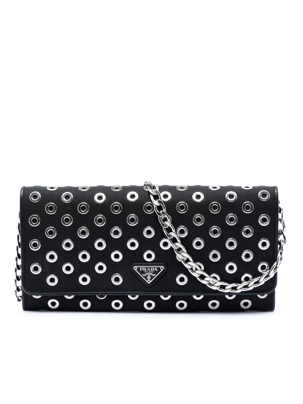 Prada Tessuto Grommet Wallet On Chain #289038P59B